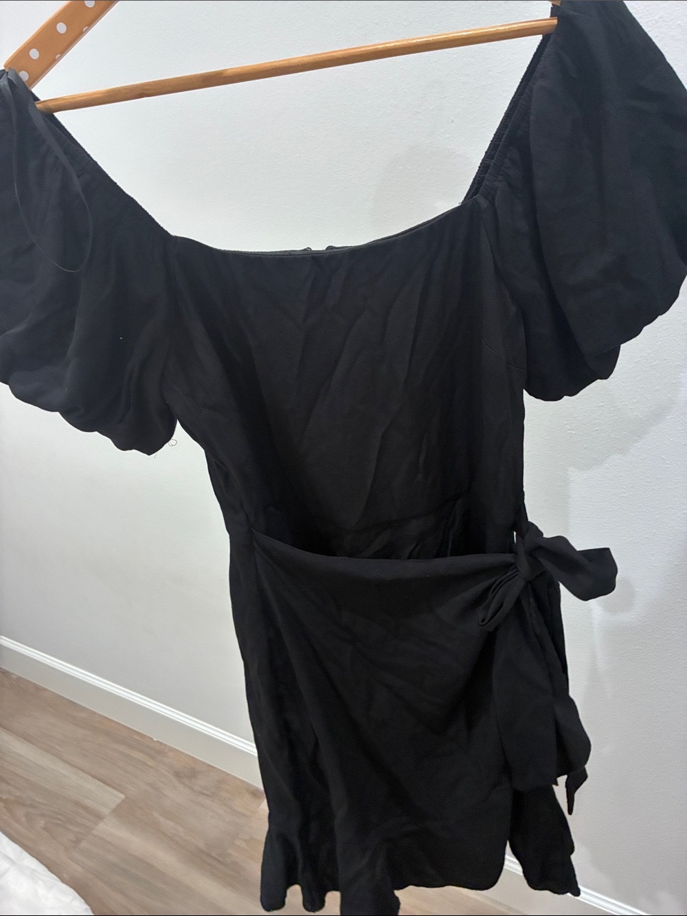 Target Black Off-Shoulder Tie-Waist Mini Dress